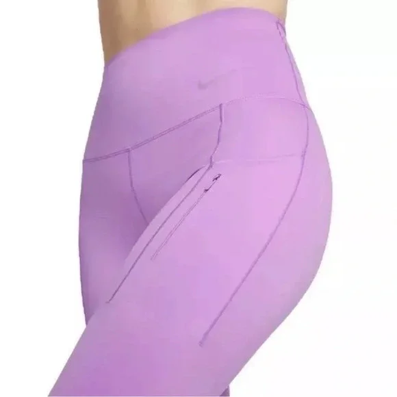 Women Nike Dri-Fit Firm-Support High-Waisted Cropped Leggings Purple - Picture 2 of 4